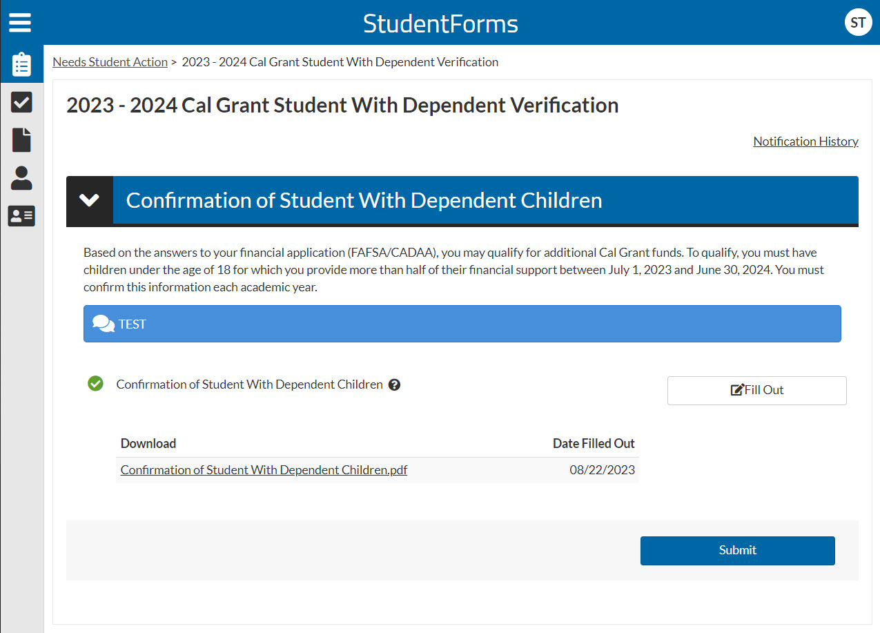 Cal Grant Verification: Verify You Are A Student With Dependents 