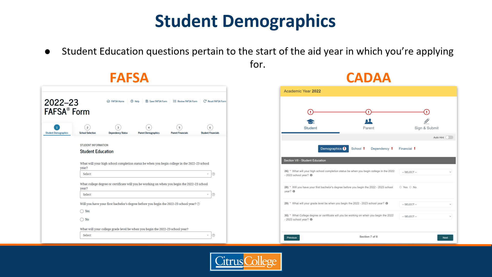 20232024 Financial Aid Application Guide Citrus College Student Support